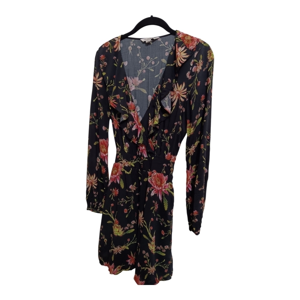 Rachel Zoe Long Sleeve Black and Pink Dress